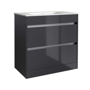 City 600x460mm Floor Standing Unit Storm Grey Gloss