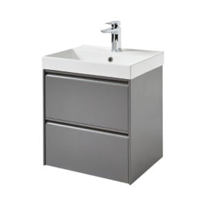 Moon 500mm 2 Drawer Wall Mounted Unit Matt Grey