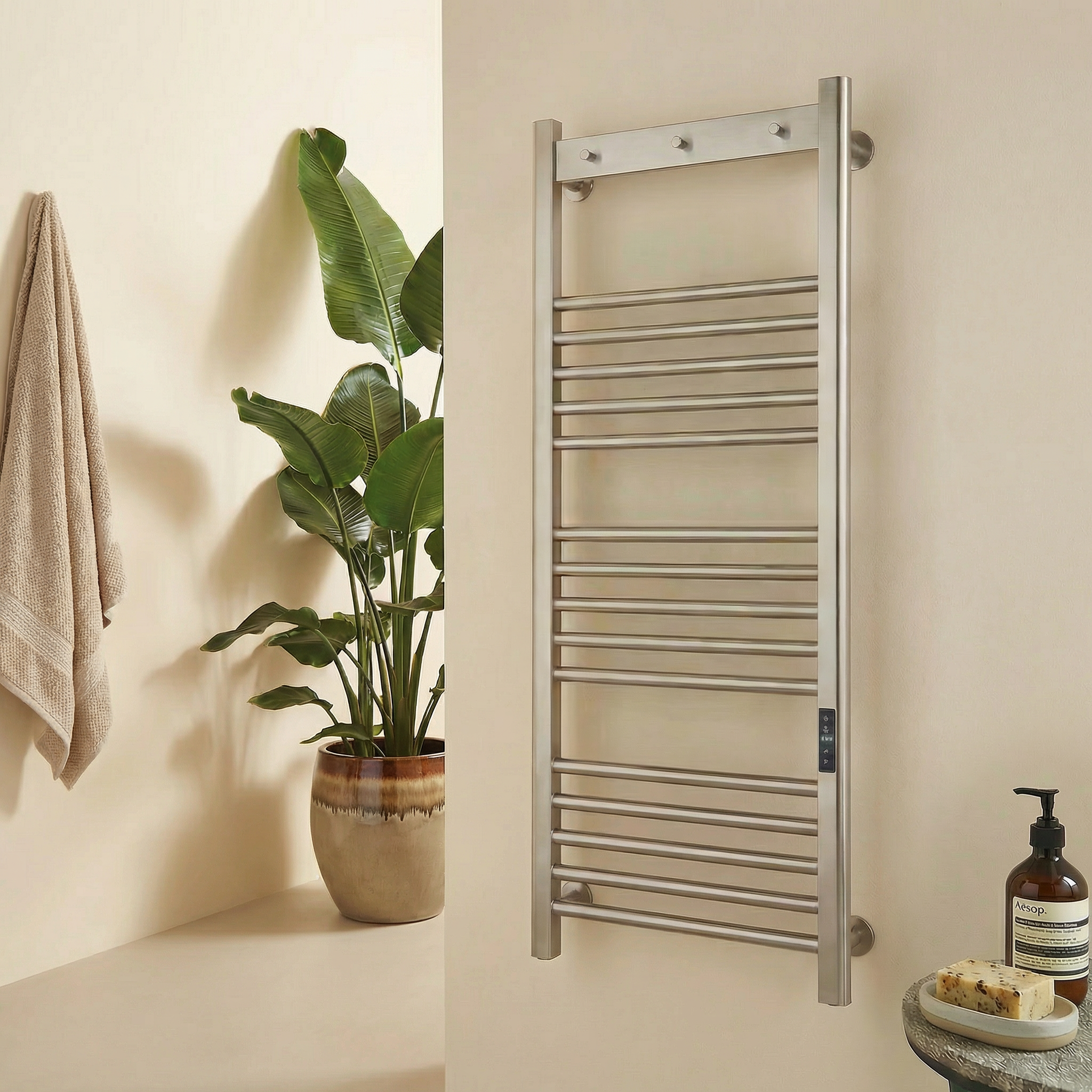 Toro Smart Dry Electric Towel Rail 1500 x 500mm – Brushed Nickel